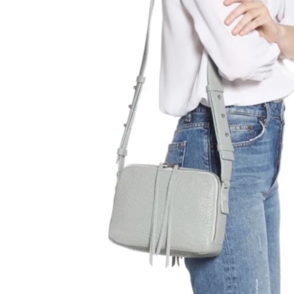 All Saints Light Grey Vincent Crossbody Thick Strap Bag - Picture 7 of 7